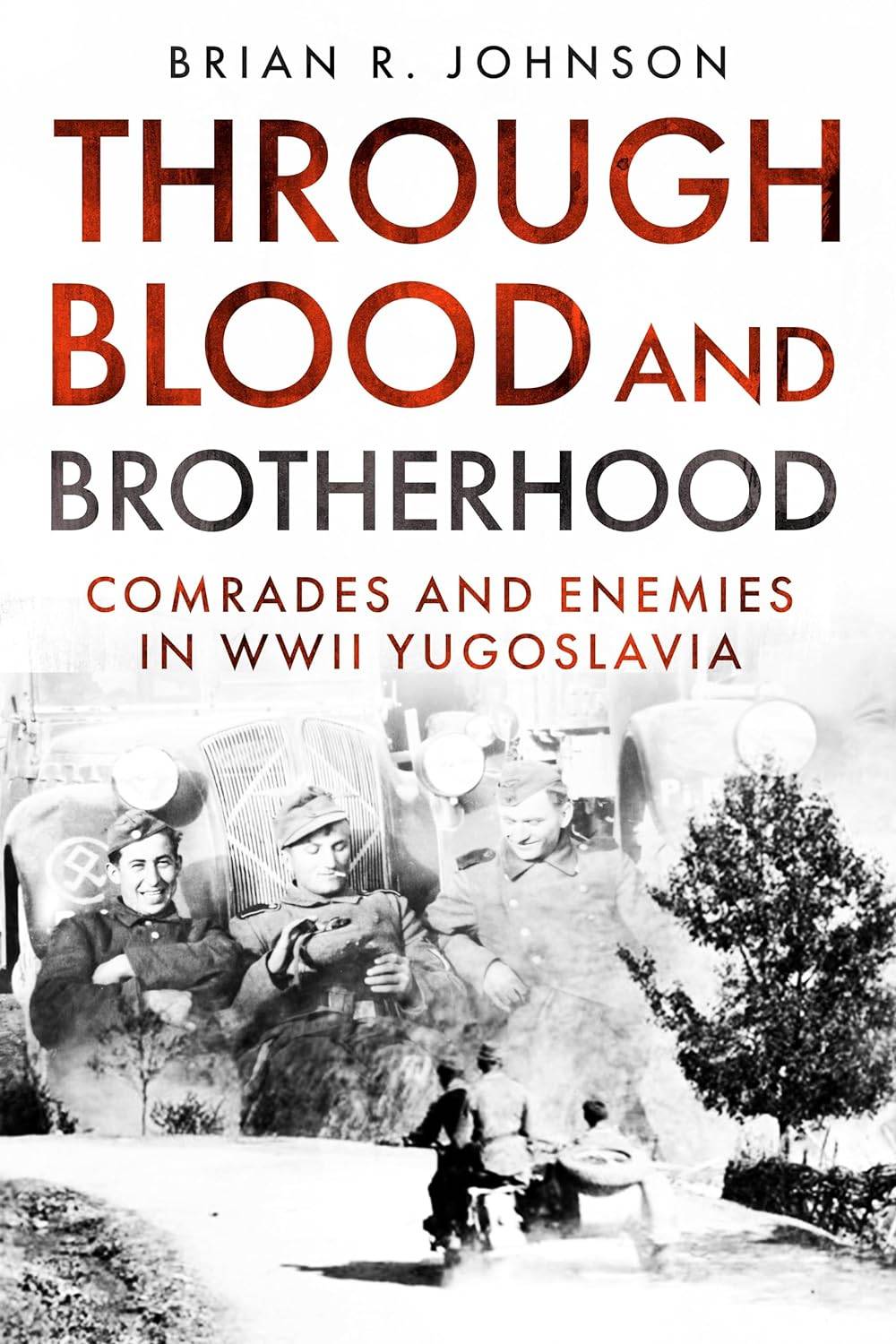 Book cover for Through Blood and Brotherhood: Comrades and Enemies in WWII Yugoslavia by Brian Johnson
